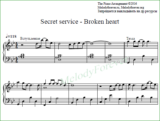 Breaking heart secret service. Ноты секрет сервис. Secret service - broken Hearts. Broken Heart табы. Ноты heartbreaking.