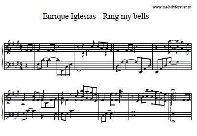 Иглесиас ринг май белс. Ring my Bells Энрике Иглесиас Ноты. Ring my Bells Enrique Iglesias Ноты для фортепиано. Ring my Bells Ноты для пианино. Ring my Bells Ноты для фортепиано.