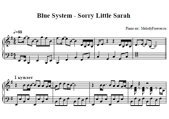 Blue system little system. Ноты группы Blue System. Blue System sorry little Sarah. Бабл Блю Ноты для фортепиано. Little brother блюз Ноты.