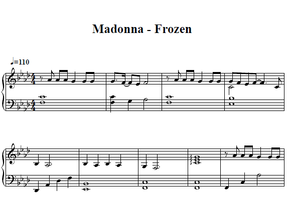 Песня freeze перевод. Frozen Madonna Ноты для фортепиано. Frozen Мадонна Ноты для фортепиано. Мадонна Фрозен Ноты. Frozen Ноты для фортепиано.